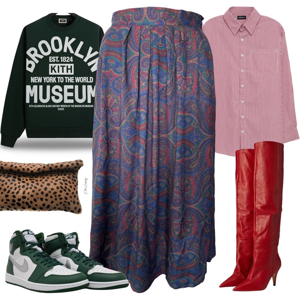 VINTAGE PAISLEY STATEMENT SKIRT